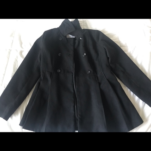 Xhilaration Jackets & Blazers - Xhileration Black Buttoned Peplum Peacoat (L)